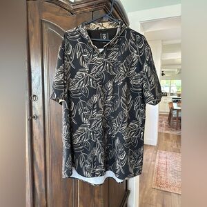 Fried Denim size 3XL black and tan Hawaiian shirt short sleeve